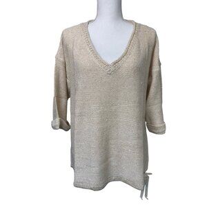 Womens XL Top NWT DKNY Jeans Sequin V-Neck Sweater Soft Light Comfortable
